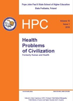 Health Problems of Civilization, volume 10, issue 1, 2016